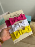 DIADEMA SALOMÉ TIPO Fucsia/Blanco/AmarilloLimon * 3 UND
