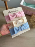 DIADEMA SALOMÉ TIPO Rosa/Marfil/Azul Cielo * 3 UND