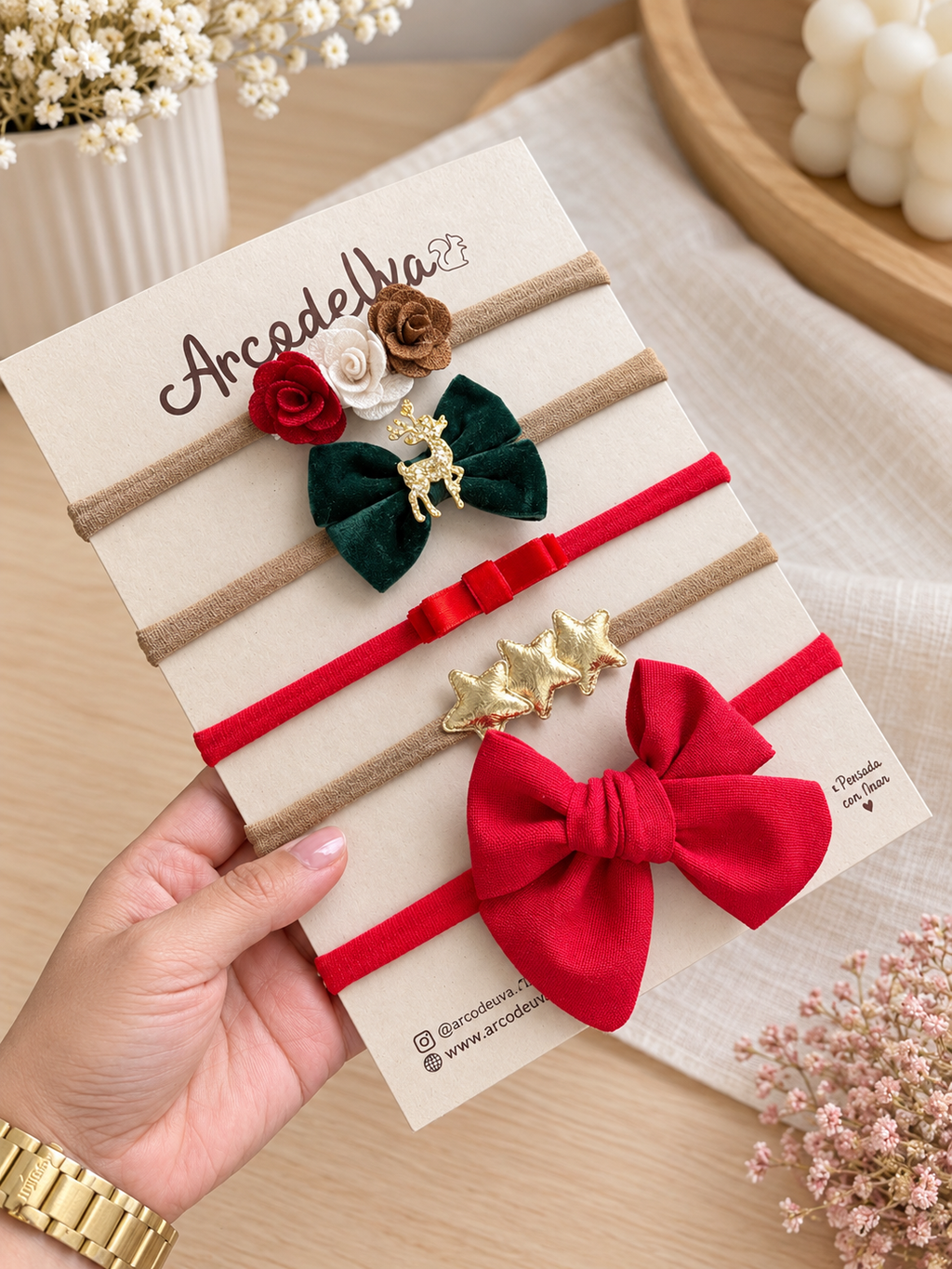 KIT LAZOS NAVIDAD ROJO * 5 UND