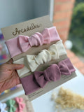 DIADEMA SALOMÉ TIPO NUDO ROSA/HUESO/PALODEROSA * 3 UND