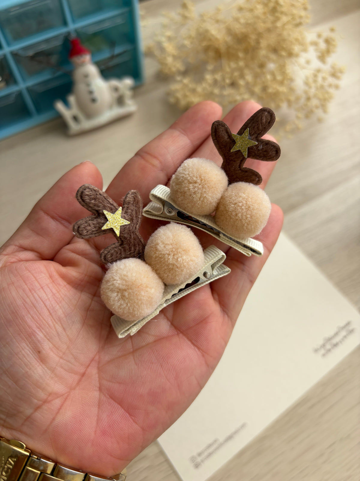 PINZA RENITO POMPÓN NUDE * 2 UND